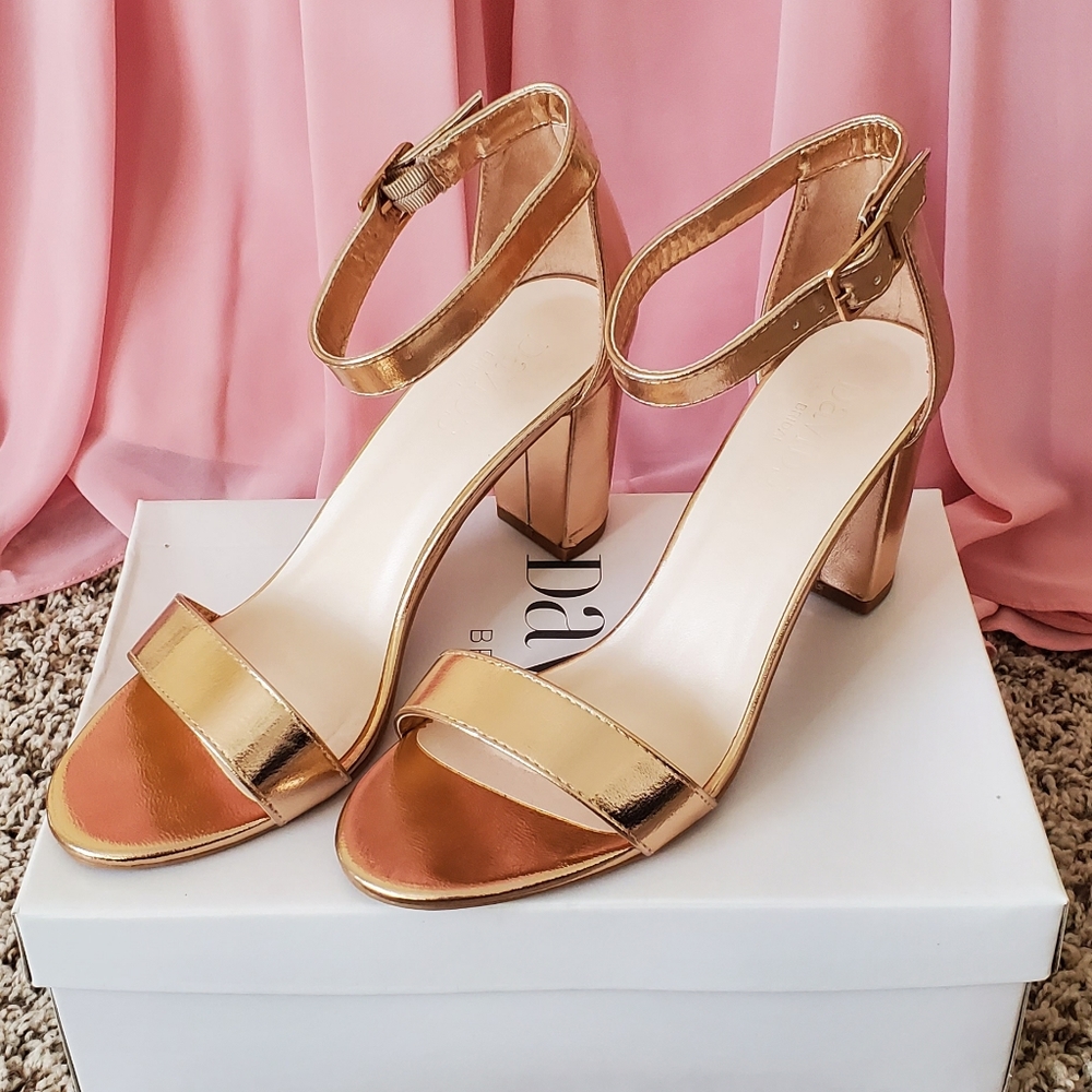 Davids Bridal Arya Rose Gold Block Heels